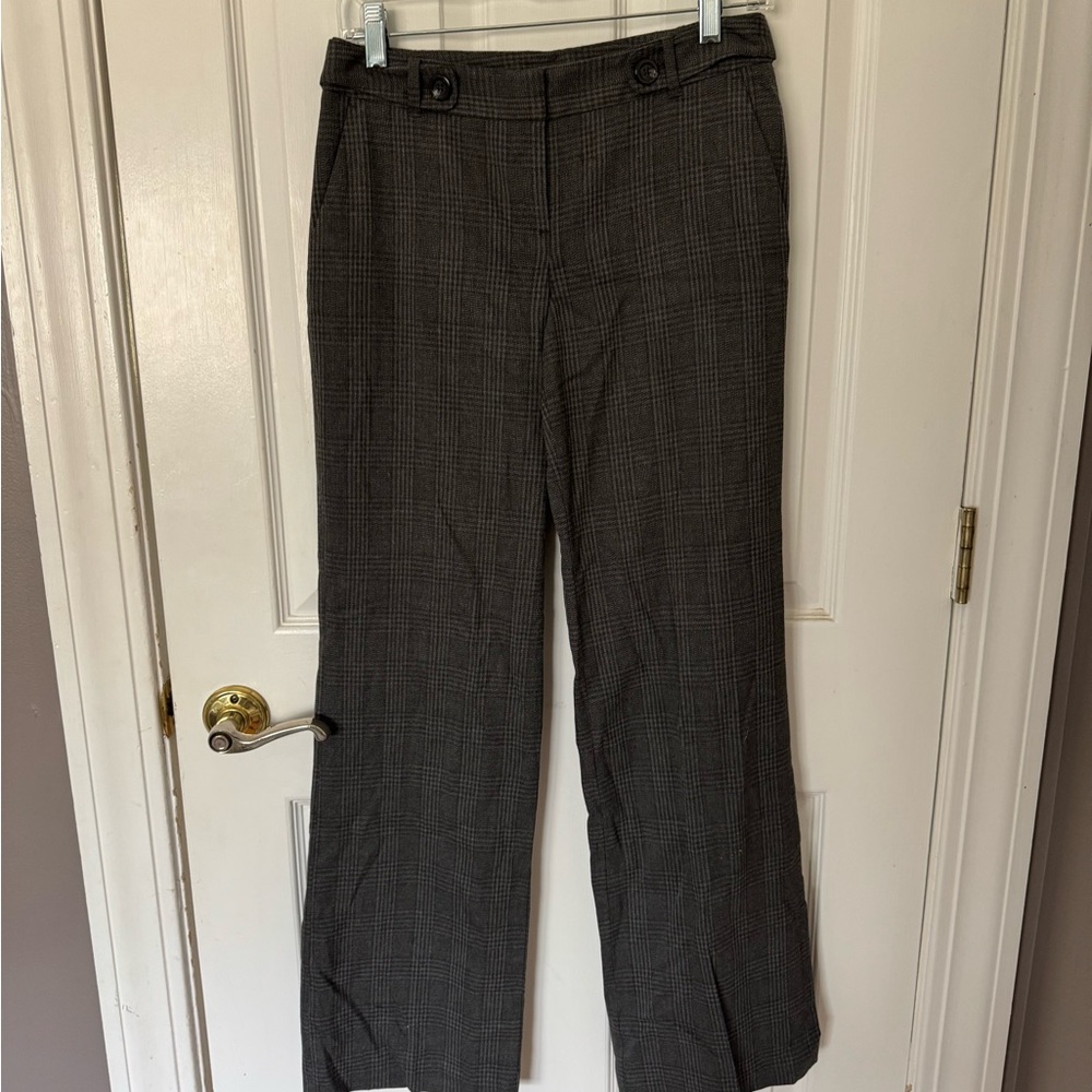 Ann Taylor Charcoal Checkered Pants